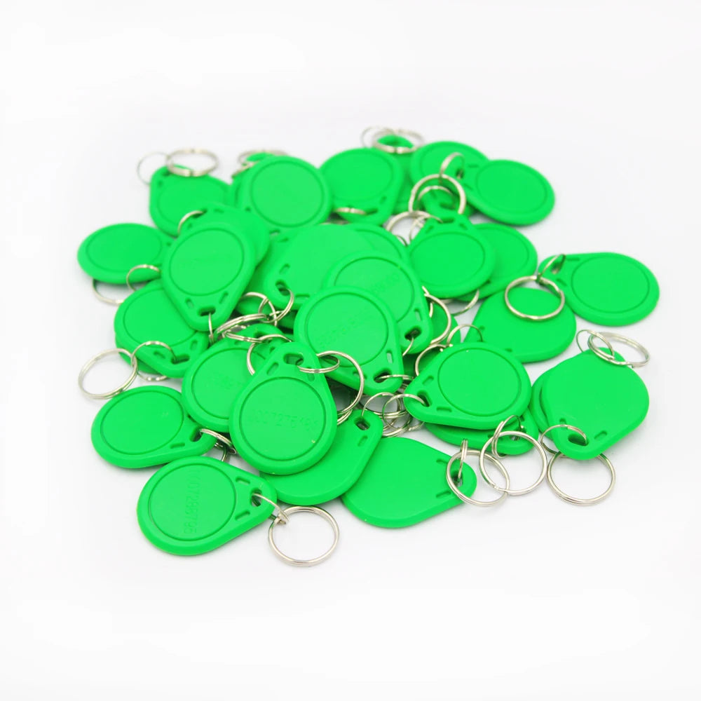 100pc/lot 125khz RFID Keychain NO3 ID Keyfob RFID Tag TK4100 Access Control Card Sticker Key Fob Ring Proximity code numerical Vue