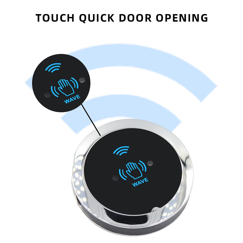 Wireless 2.4G Infrared Exit Button Switch for Auto Door System NO/COM Interface Contactless Access Control Release Switch Vue