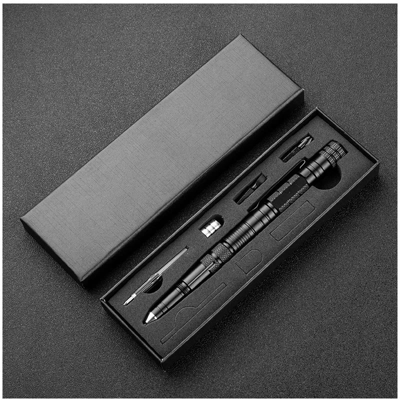 10-In-1 Self Defense Tactical Pen Emergency Flashlight Screwdriver Bottle Opener Window Breaker Outdoor Survival EDC Tool Gift Vue black