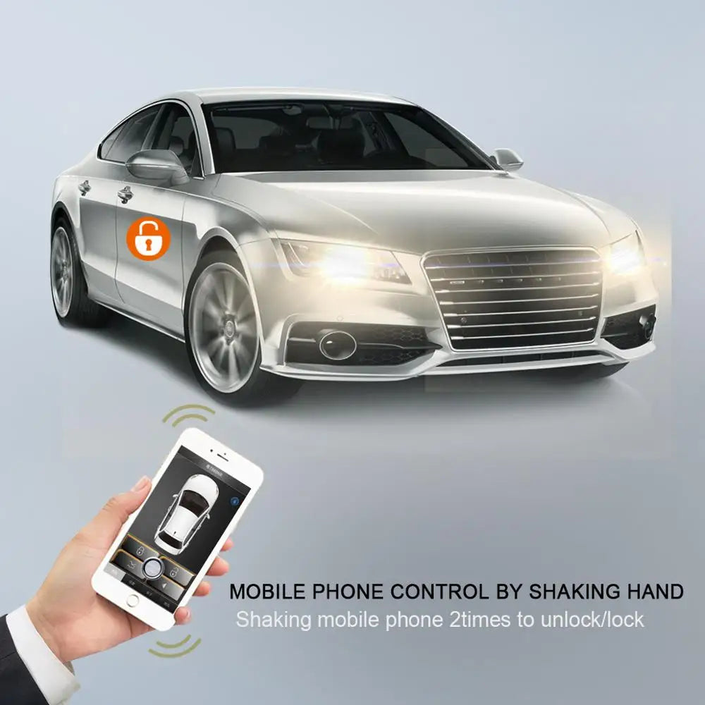 Universal PKE Smart Key Smartphone Remote Start Car Alarm Security Button With Automatic rising window Passive Keyless Entry Cen Vue