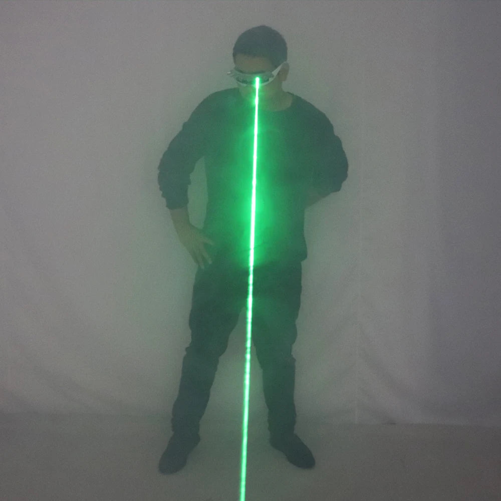 New Programmable Green Laser LED Glasses Dynamic Scanning Special Effects Dancing Stage Show DJ Club Party Laserman Show Vue