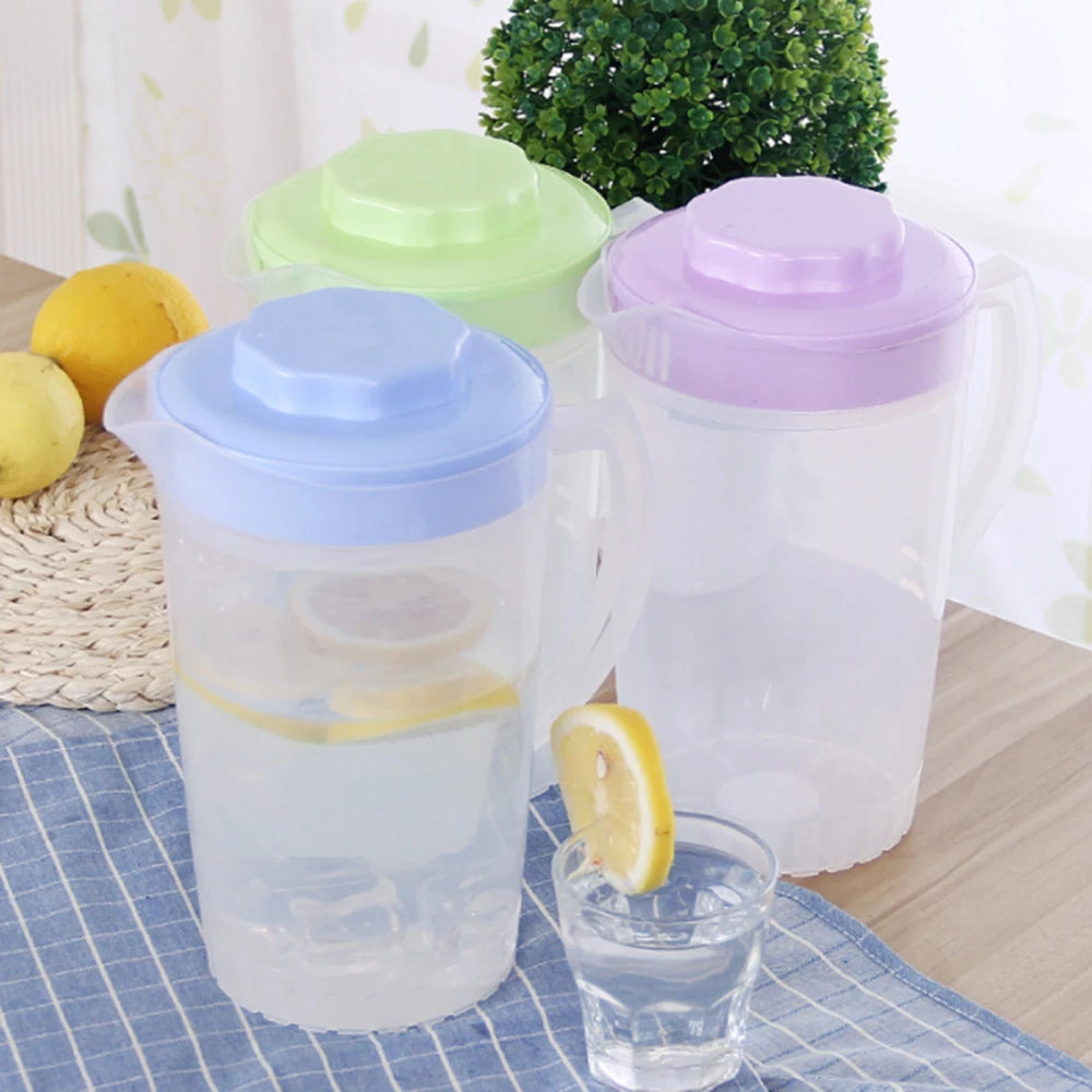 2L Large Capacity Beverage Storage Container Heat Resistant Cold Water Jug Plastic Juice Pitcher Household Teapot Kettle Vue