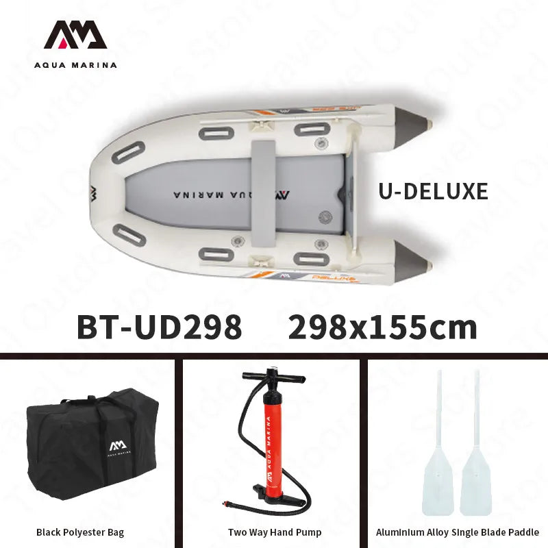 Aqua Marina U-Deluxe Inflatable Boat | 3–5 Person PVC Rowboat Inflatable Rowboat Vue BT-UD298 China Mainland