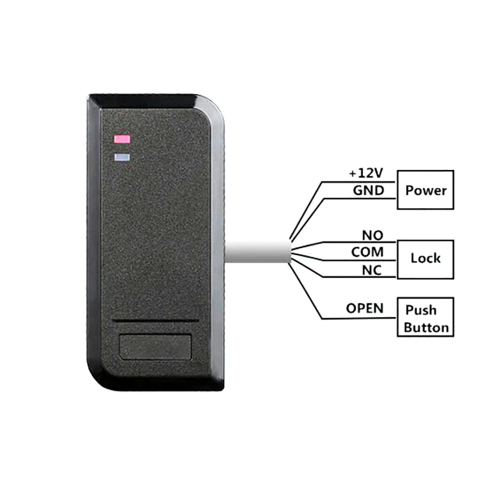 Standalone Waterproof Rfid Door Access Control System 125Khz 13.56Mhz Proximity Card Reader 2000 User 9-18V Smark Lock Opener Vue