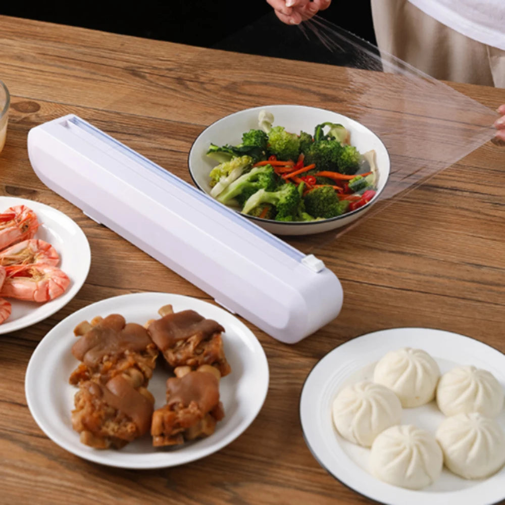 Cling Film Storage Holder Restaurant Cling Film Cutter Easy to Cut Kitchen Sealing Food Wrap Dispenser Cutting Box Kitchen Tool Vue