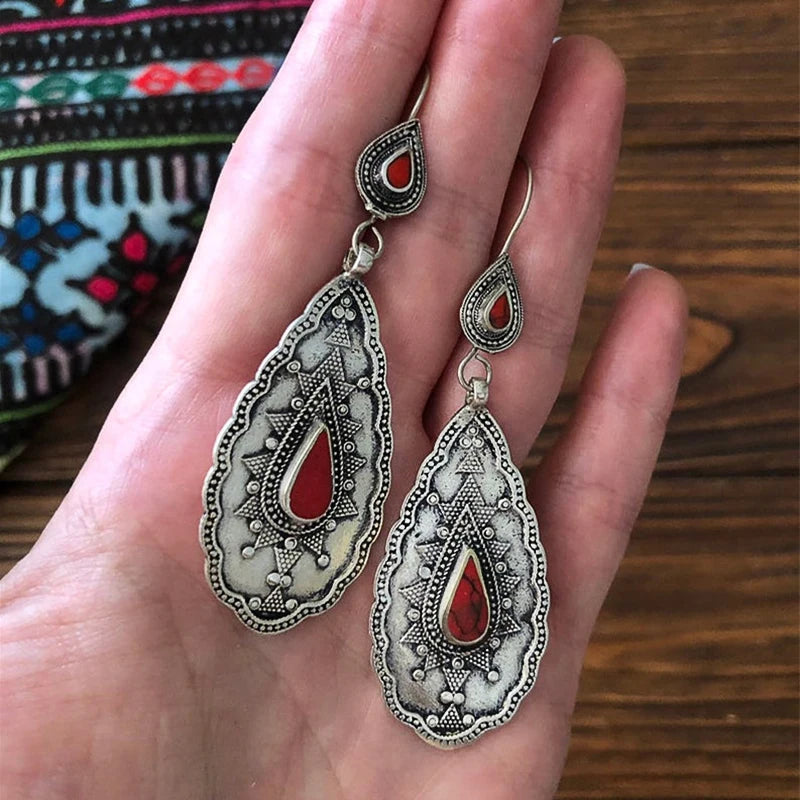 Huitan Vintage Tribal Drop Earrings for Women | Retro Ethnic Style Drop Earrings Vue