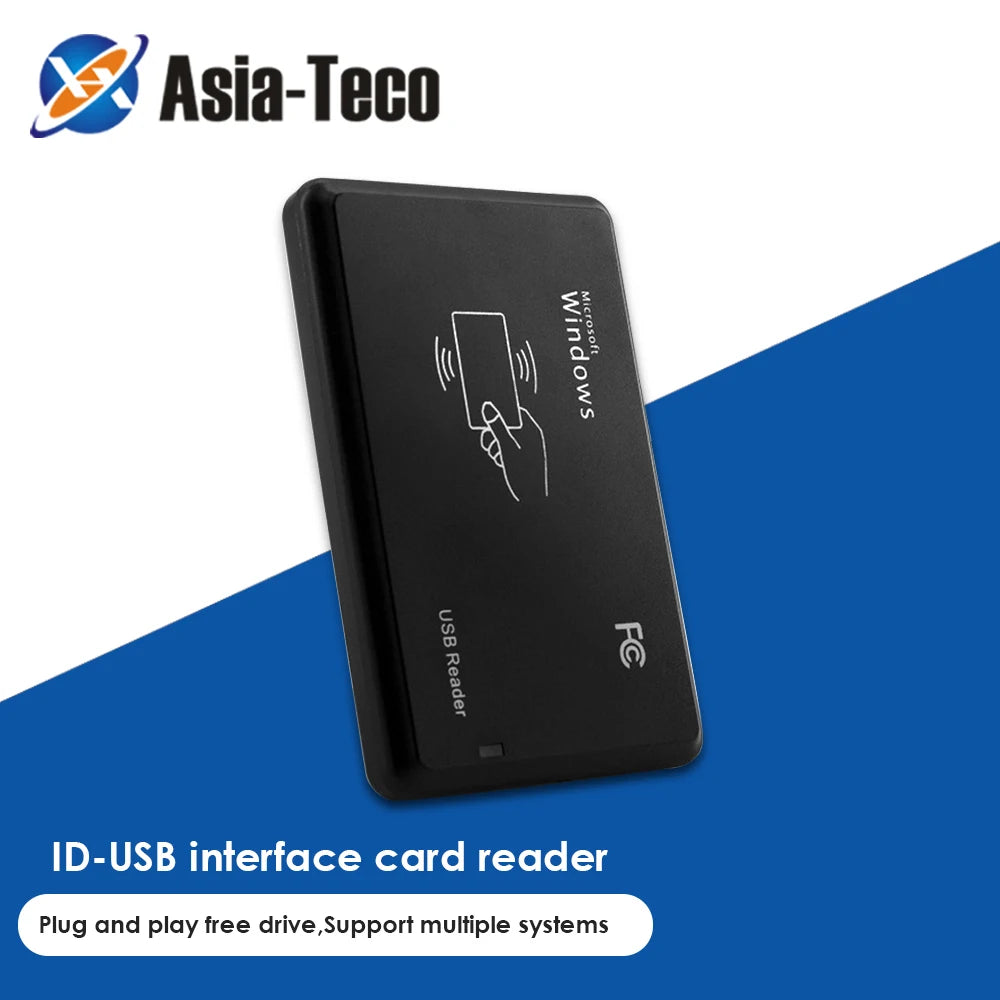 USB Port RFID ID Card Reader 125KHz EM4100 TK4100 Contactless Smart Card Reader Support Windows Linux High Sensitivity Vue