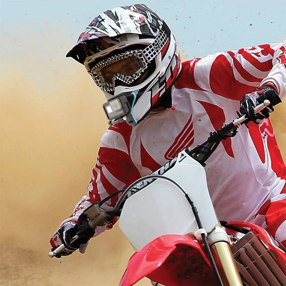 Helmet Strap Mount For Gopro Hero 11 10 9 8 7 6 5 4 3 Motorcycle Yi Action Sports Camera Mount Full Face Holder Accessories Vue