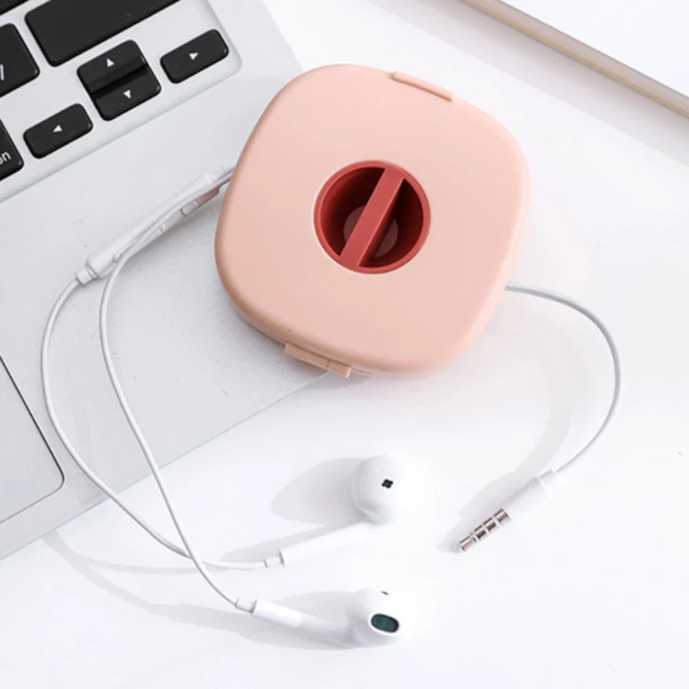 Portable Round Rotatable Wire Organizer Cord Cable Winder Management Storage Box For Charging Data Line Vue