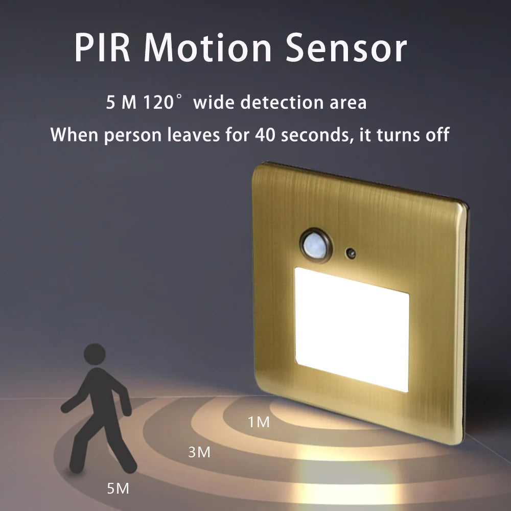 SANDIY PIR Motion Sensor Recessed Stair LED Wall Light Motion Sensor Wall Light Vue
