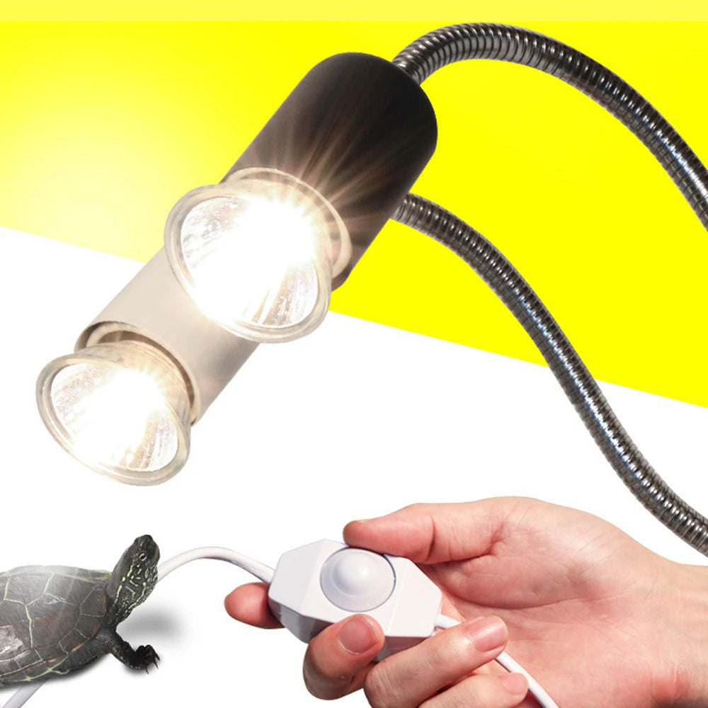 UVA+UVB 3.0 Reptile Lamp Set Clip-on Lamp Holder Bulb Thermometer Hygrometer Turtle Tortoises Lizard Sunlight Basking Heat Light Vue