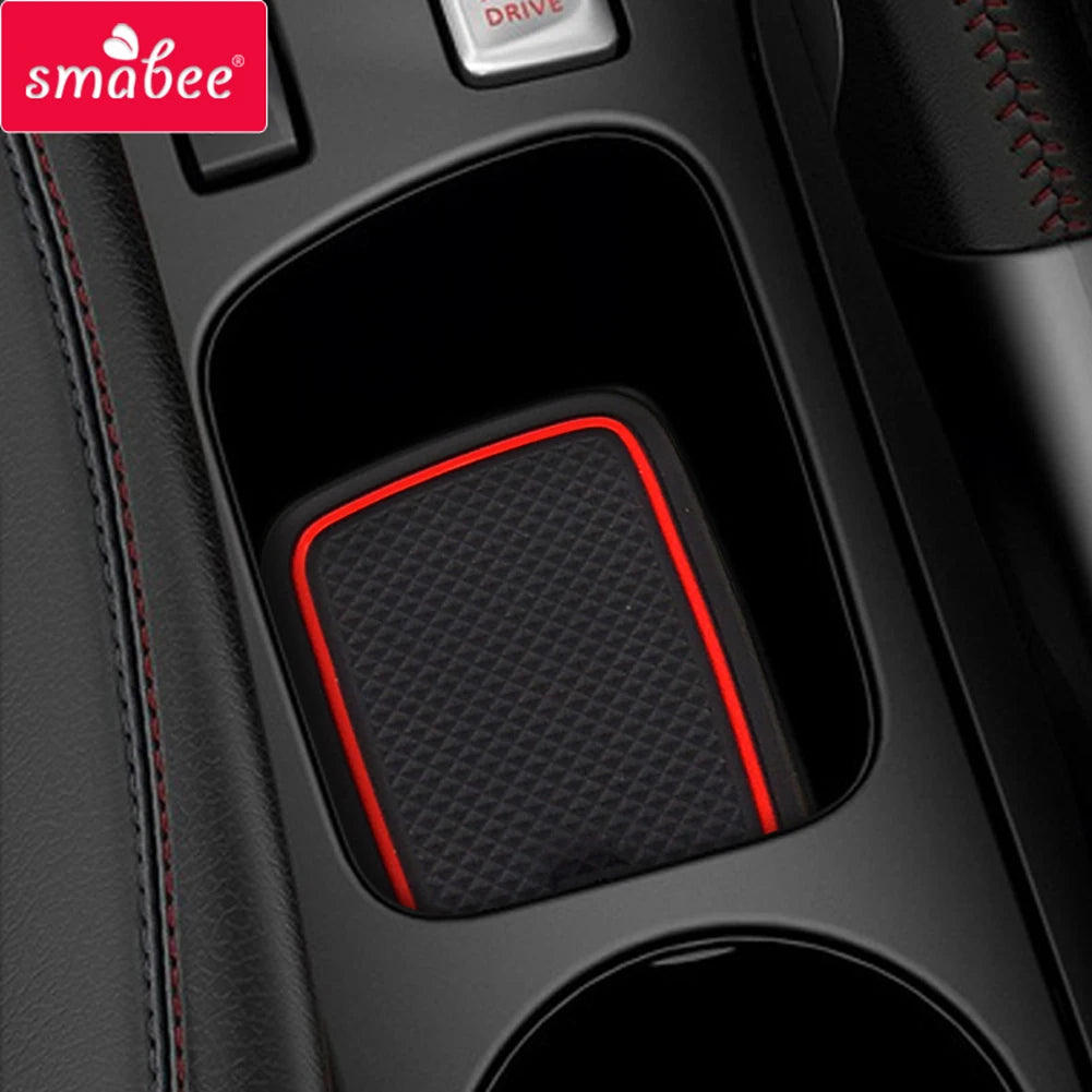 Smabee for Renault Clio 4 2013-2018 Left Rudder Anti-Slip Gate Slot Cup Mat Door Groove Non-slip Pad Interior Accessories Vue