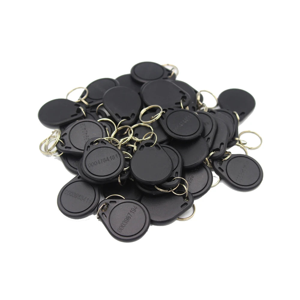 100pc/lot 125khz RFID Keychain NO3 ID Keyfob RFID Tag TK4100 Access Control Card Sticker Key Fob Ring Proximity code numerical Vue