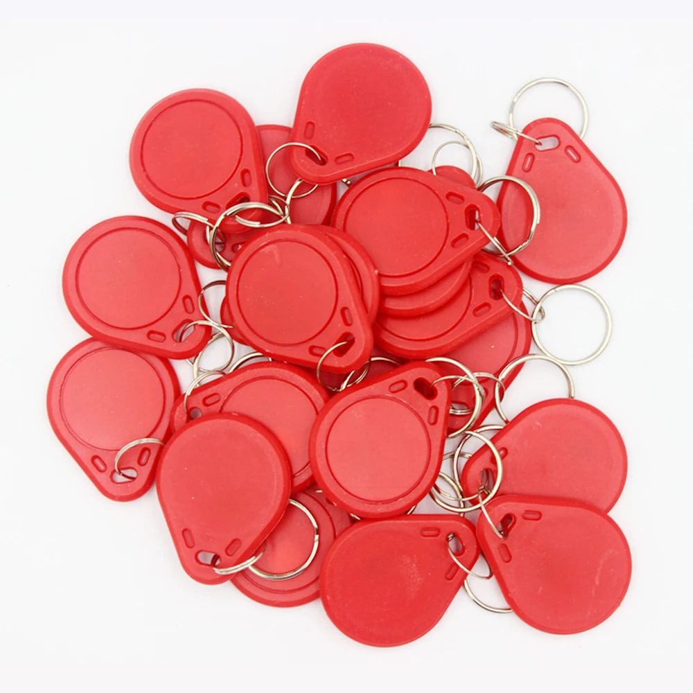100pcs 13.56MHz IC M1 Keyfobs Tags Access Control RFID Key Finder Card Token Attendance Management Keychain Accept customization Vue