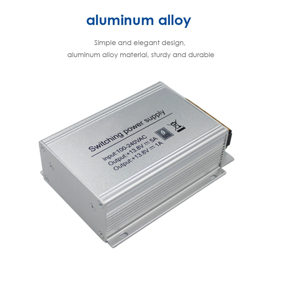 DC 12V 5A Mini Access Control Power Supply Adapter with BackUp Battery Function Port Aluminium Alloy Power Adapter AC 100-240V Vue