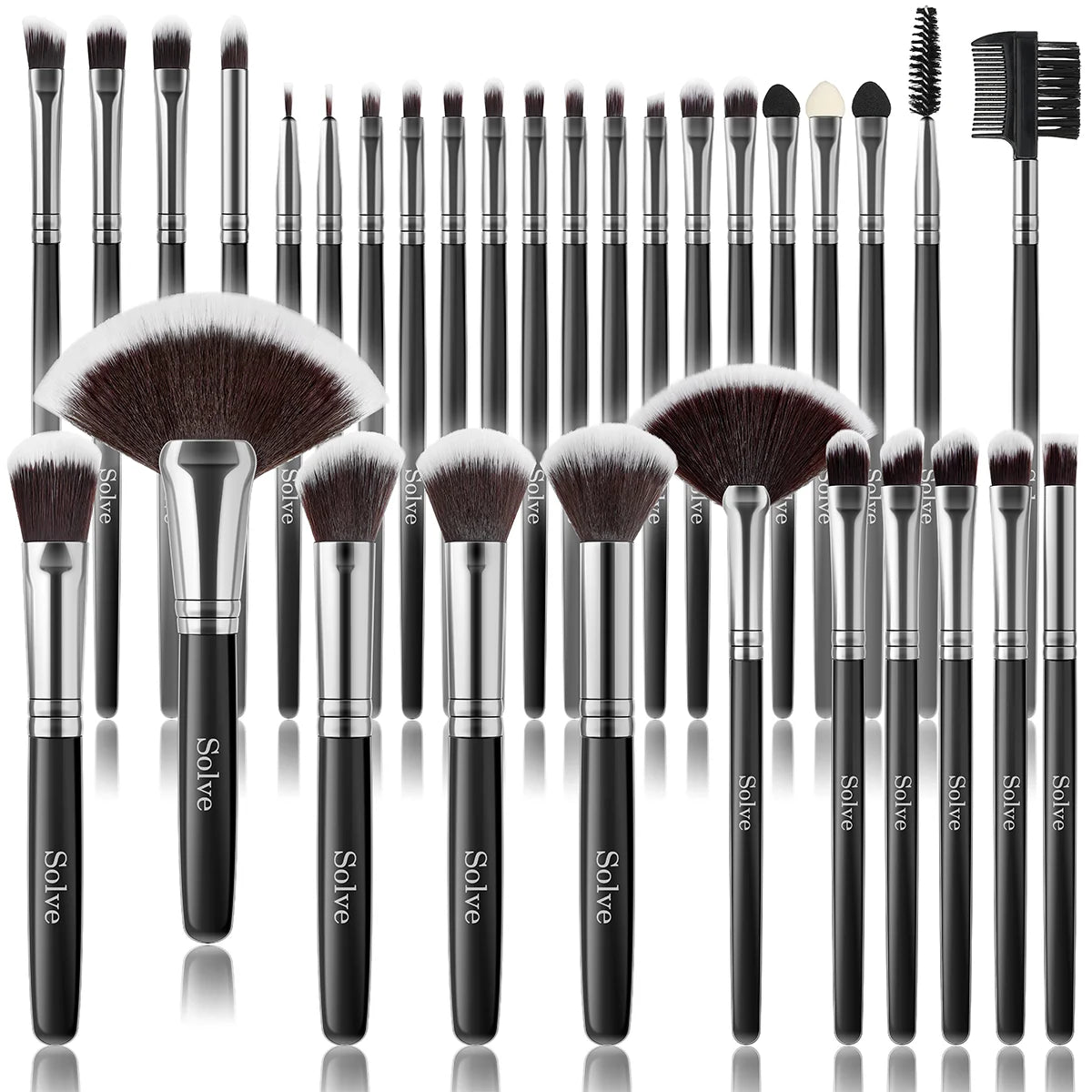 Makeup Brushes, SOLVE 32pcs Professional Makeup Brush Set High Quality Natural Synthetic Hair Makeup Brush Tools Kit Vue 32pcs China Mainland