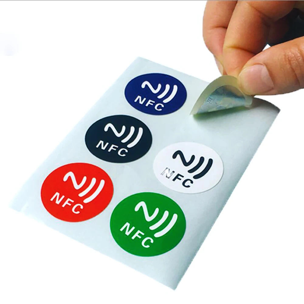 6pcs/lot NFC Tags Stickers NFC213 Label RFID Tag Card Adhesive Key Tags llaveros llavero Token Patrol Credit Card Sticker Vue