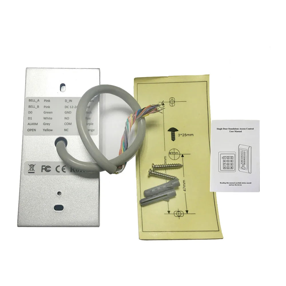 Waterproof Metal 125KHZ Access Control Keypad With 8000 Users+10 Key Fobs For RFID Door Access Control System Vue