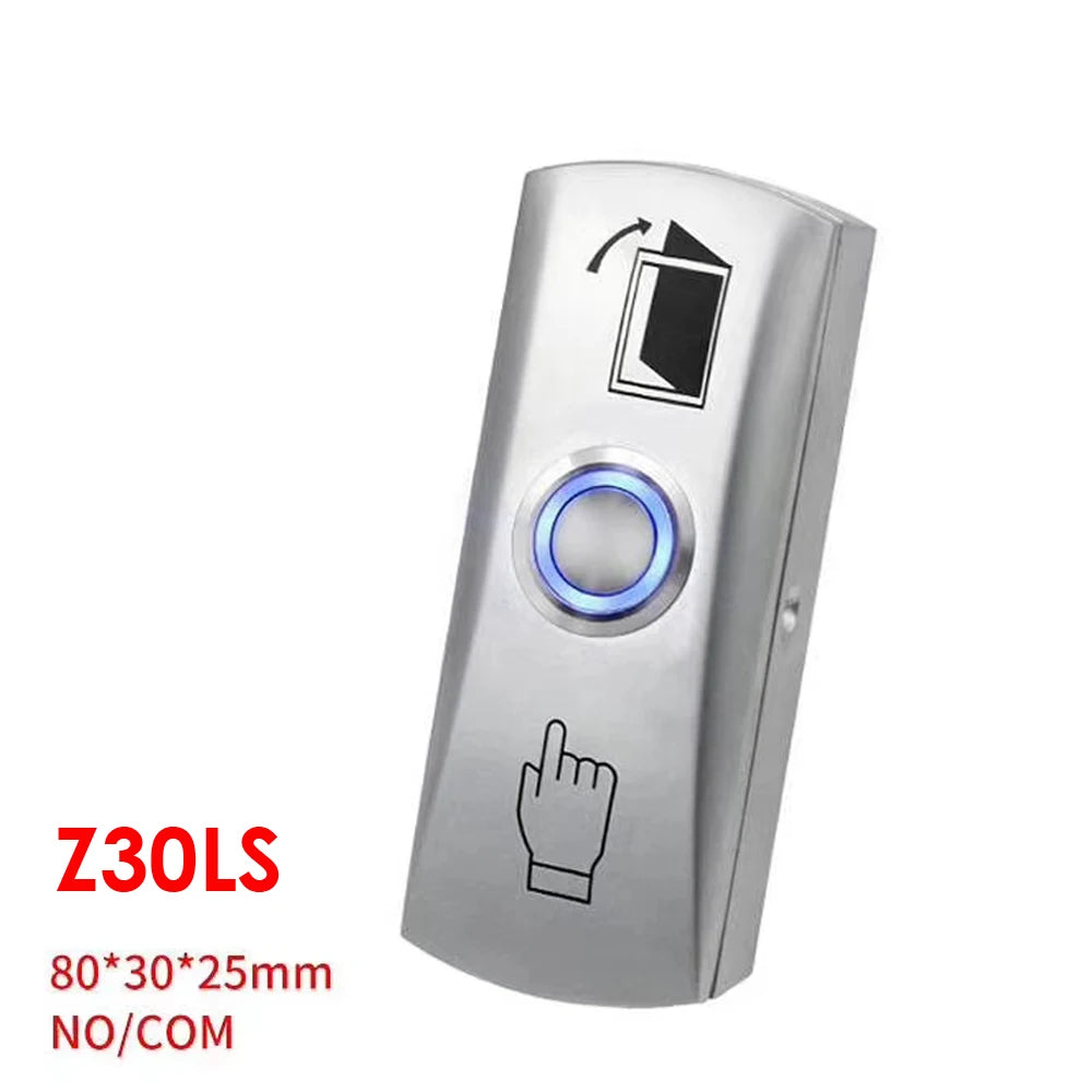 Zinc Alloy Exit Button Switch NO/NC/COM Door System Push Exit Release Button Switch For Access Control Backlight Button Vue Z30LS