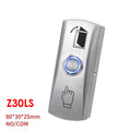 Zinc Alloy Exit Button Switch NO/NC/COM Door System Push Exit Release Button Switch For Access Control Backlight Button Vue Z30LS