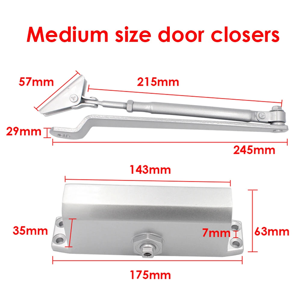 Hydraulic Buffer Automatic Door Closer 45KG to 85KG Mute Closing Door Hardware Adjustable Speed Door Closing Equipment Vue
