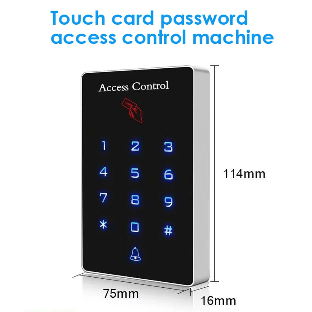 Backlight Touch 125khz RFID Card Access Control keypad reader Door Lock opener wiegand 26 output door access control system Vue