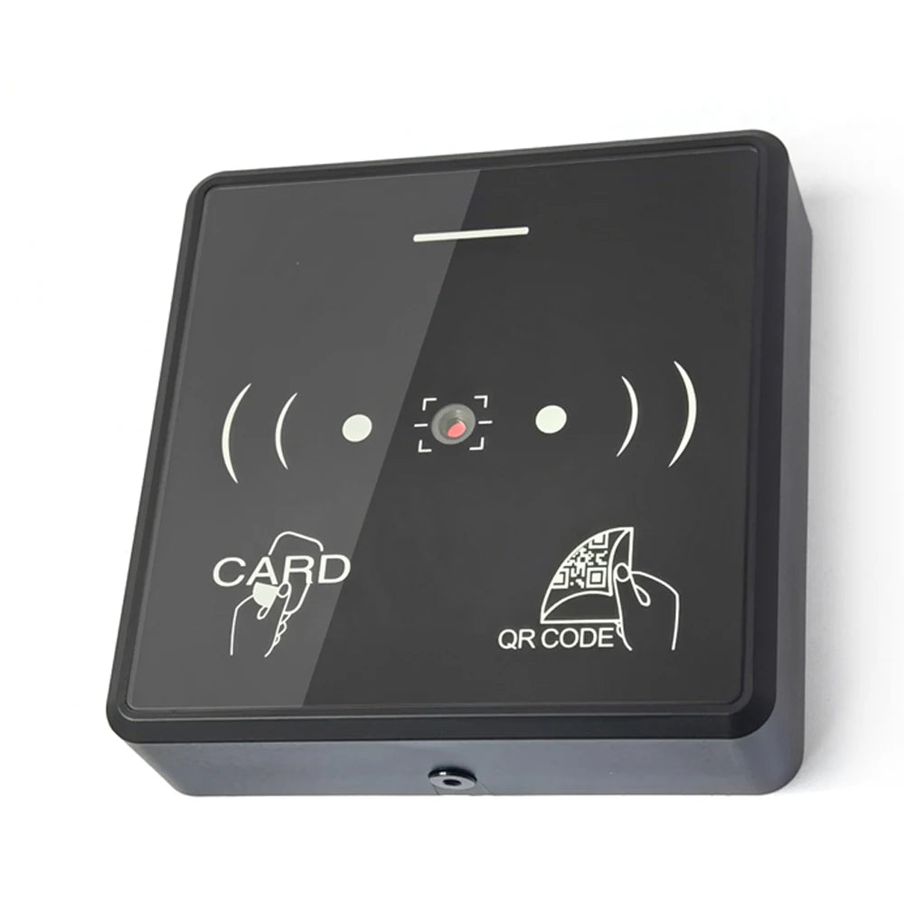 RFID Barcode QR Code Reader Access Control Reader TTL /RS485/ Wiegand 26/34 output 13.56MHZ Card NFC 20000 User Free Mobile APP Vue