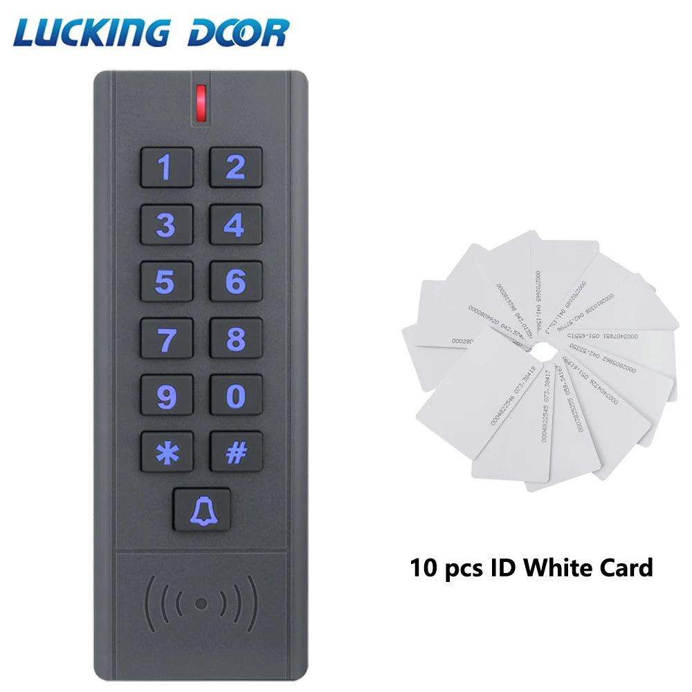 DC12V-24V 125Khz RFID Access Control Reader 1000 User Proximity Entry Door Waterproof Manger Card A9-S Vue A9 10 card
