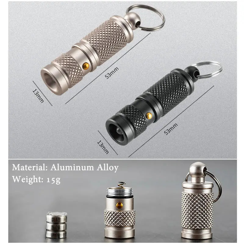 Mini Portable Self Defense Flashlight Aluminum Alloy Emergency Led Light Include Battery Outdoor Survival EDC Tool Gift Box Vue