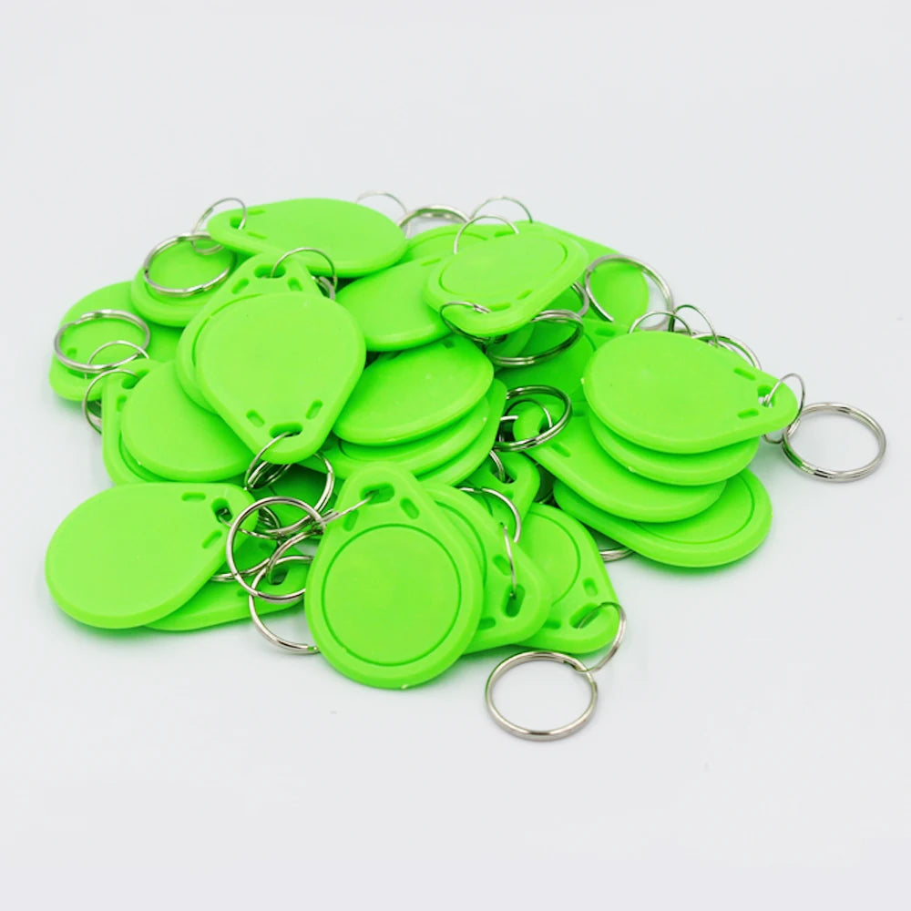 100pcs 13.56MHz IC M1 Keyfobs Tags Access Control RFID Key Finder Card Token Attendance Management Keychain Accept customization Vue