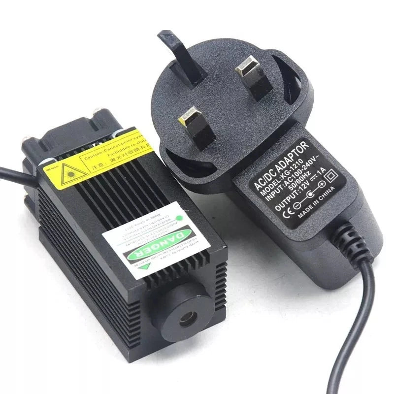 Powerful 532nm 100mW 33x55mm Green Laser Diode Module Dot Lights LED Light With 12V Adapter Vue