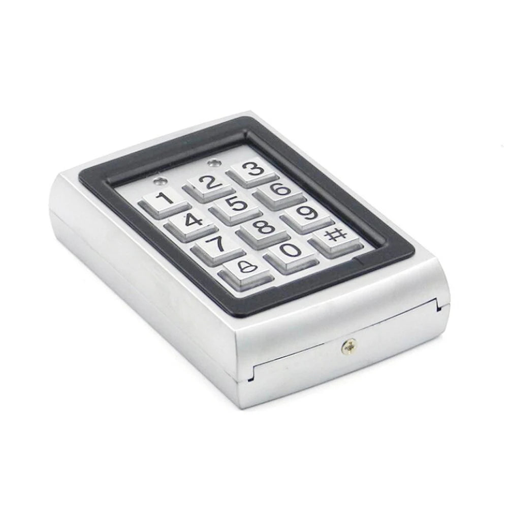 1000 Users Standalone Metal Keypad Electronic Lock Power Supply DC12V Door Exit with 125KHz ID Keyfobs Access Control System Kit Vue