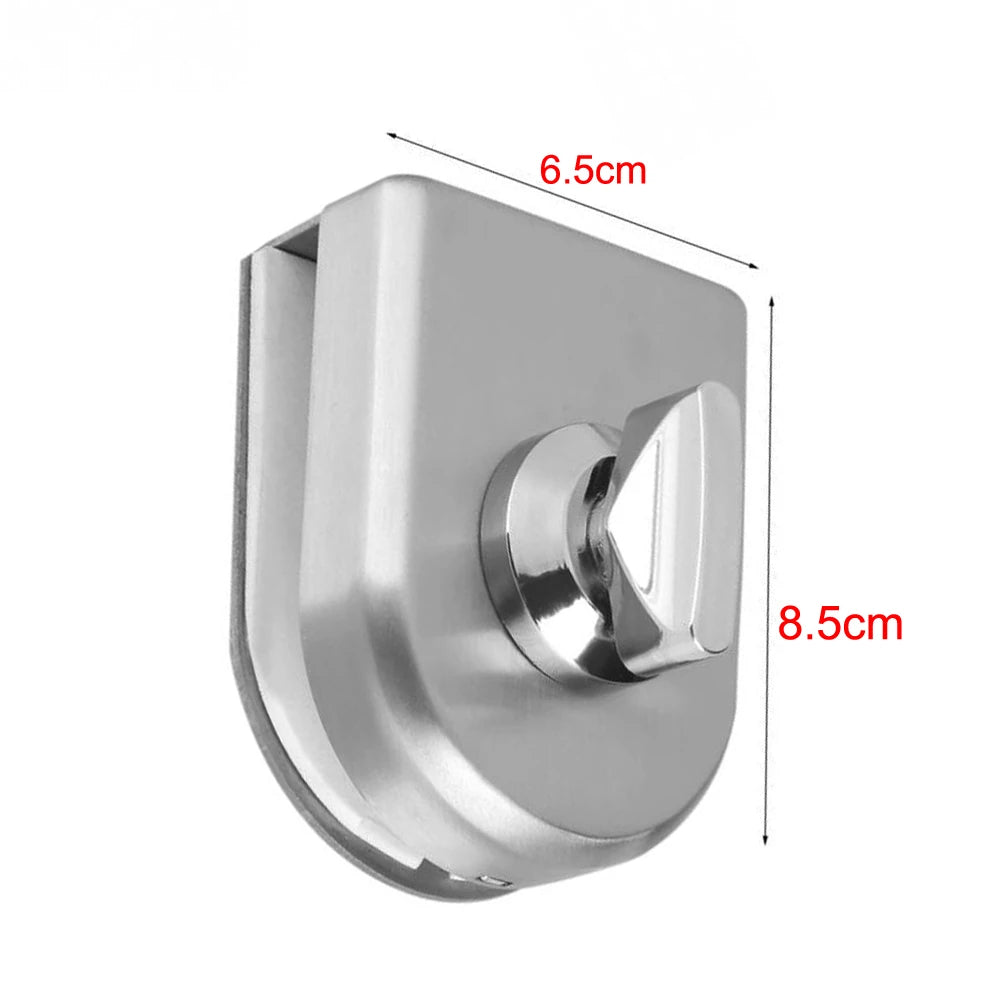 LUCKING DOOR 10~12mm Stainless Steel Glass Door Lock Latch Rotary Knob Open/Close Stainless Steel Glass Latch Home Hotel Vue