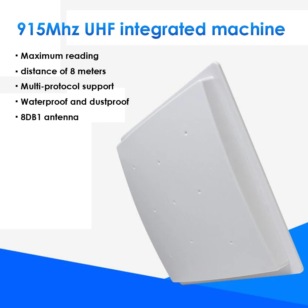 8M Long-Range Built-in Antenna UHF RFID Card Reader Integrated Reader with RS232, RS485, TCP/IP, Wiegand26/34 and TRIG Car Park Vue