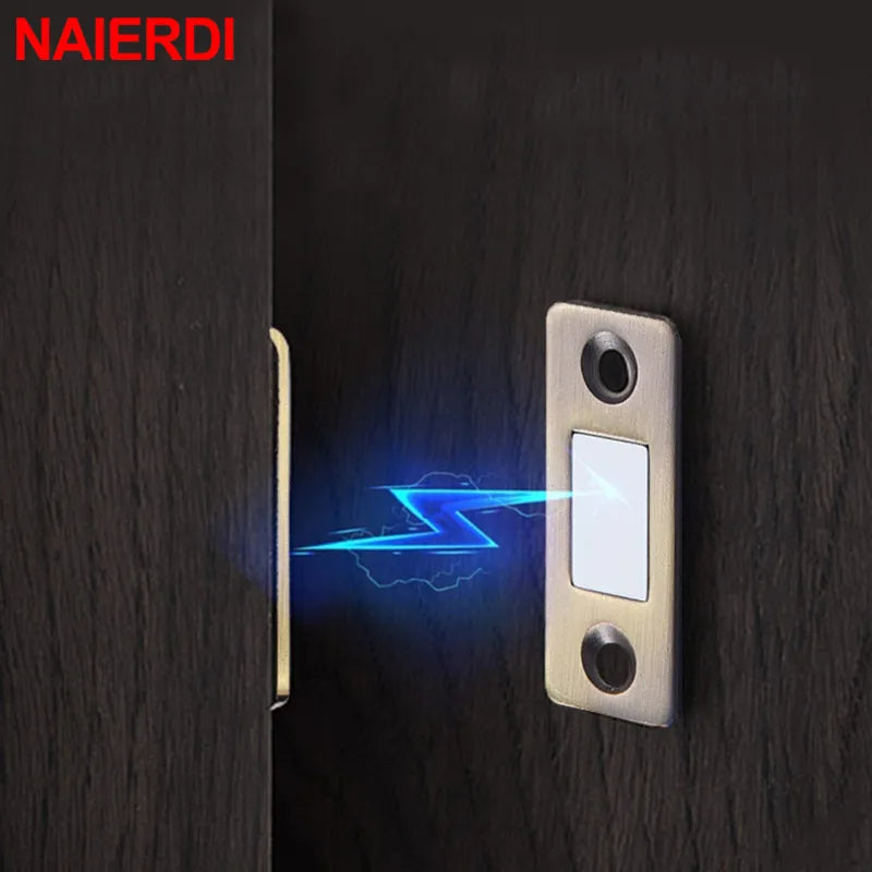 NAIERDI 2pcs/Set Magnet Door Stops Hidden Door Closer Magnetic Cabinet Catches With Screw For Closet Cupboard Furniture Hardware Vue