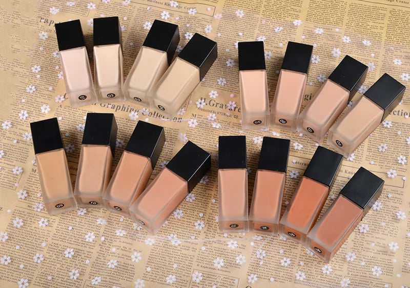 Full Coverage Waterproof Liquid Foundation Wholesale Private Label Matte Face Makeup Long-Lasting Skin Finish Vue