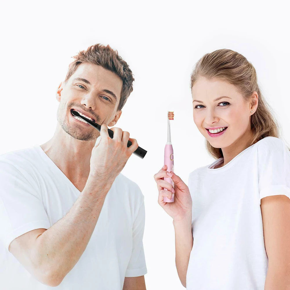 Fairywill Electric Sonic Toothbrush FW-507 USB Charge Rechargeable Adult Waterproof Electronic Tooth Brushes Replacement Heads s Vue