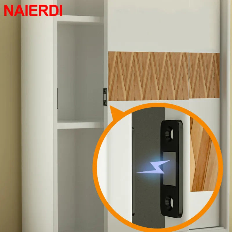 NAIERDI 2pcs/Set Magnet Door Stops Hidden Door Closer Magnetic Cabinet Catches With Screw For Closet Cupboard Furniture Hardware Vue