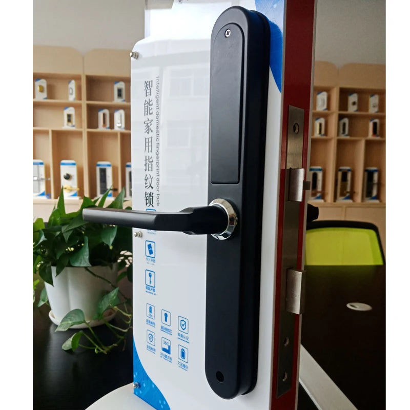 TTlock Bluetooth Smart Lock Keyless fechadura digital Fingerprint Password Door Lock on Slim Door Vue