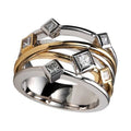 Huitan Geometric Cross Ring – Cubic Zirconia Statement Ring Fashion Statement Ring Vue F1003 10