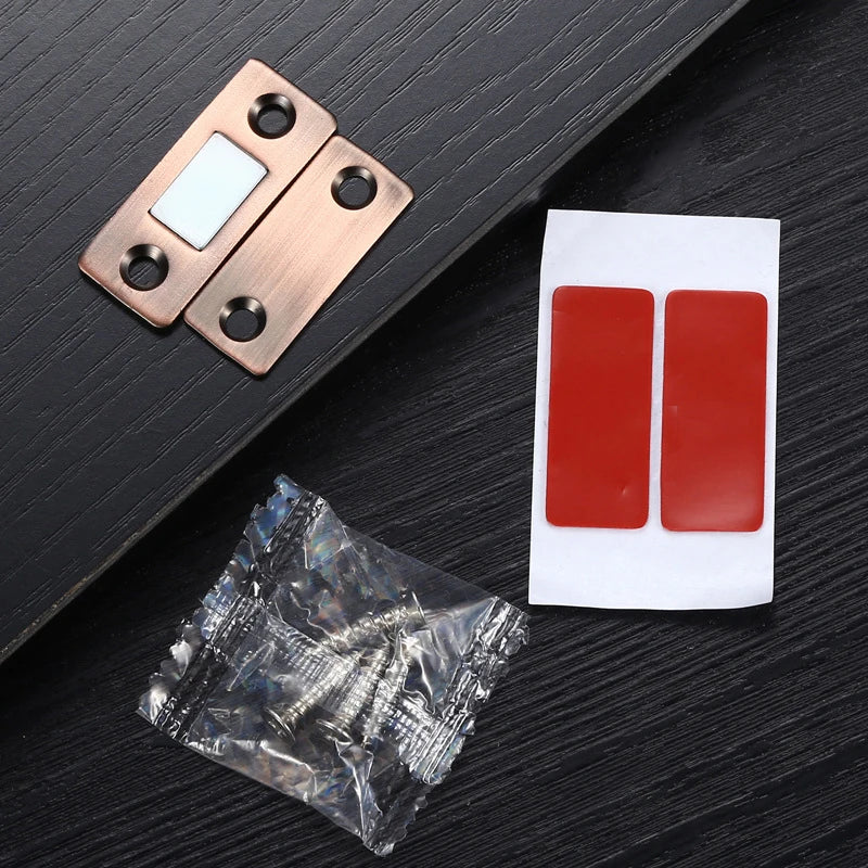 NAIERDI 2pcs/Set Magnet Door Stops Hidden Door Closer Magnetic Cabinet Catches With Screw For Closet Cupboard Furniture Hardware Vue RB with stickers