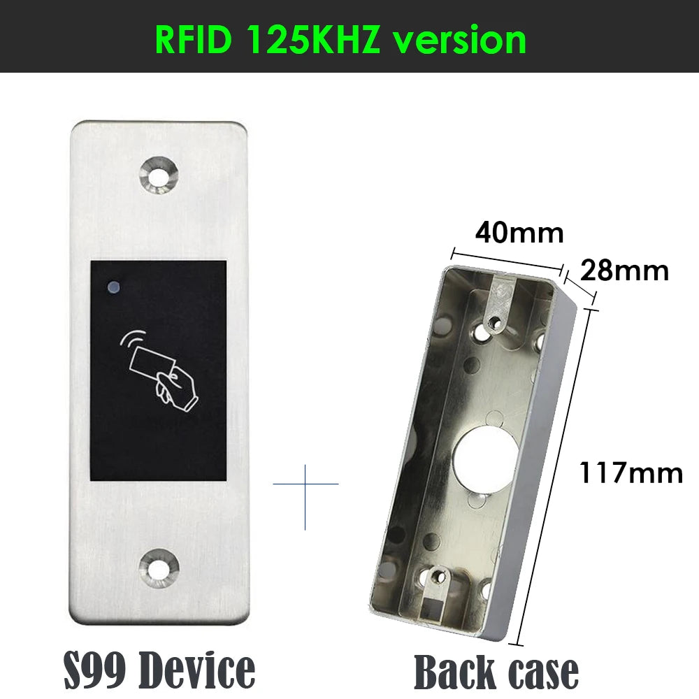 Mini Elevator RFID Reader Keyless Door Opener Metal Access Control IP67 Waterproof Embedded Fingerprint Reader 9-18V Vue S99 and case
