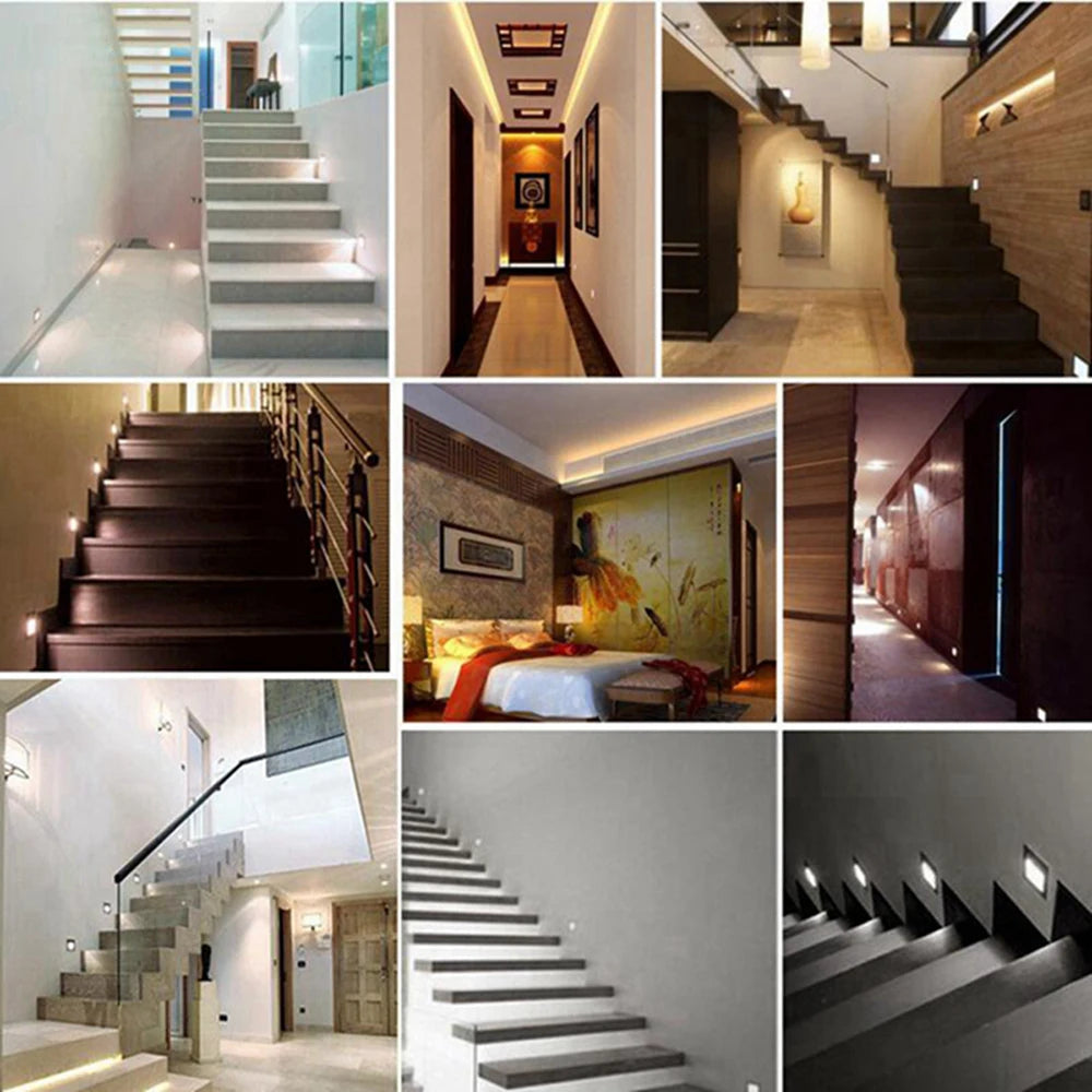 SANDIY Motion Sensor Recessed Staircase LED Wall Night Light Motion Sensor Wall Light Vue