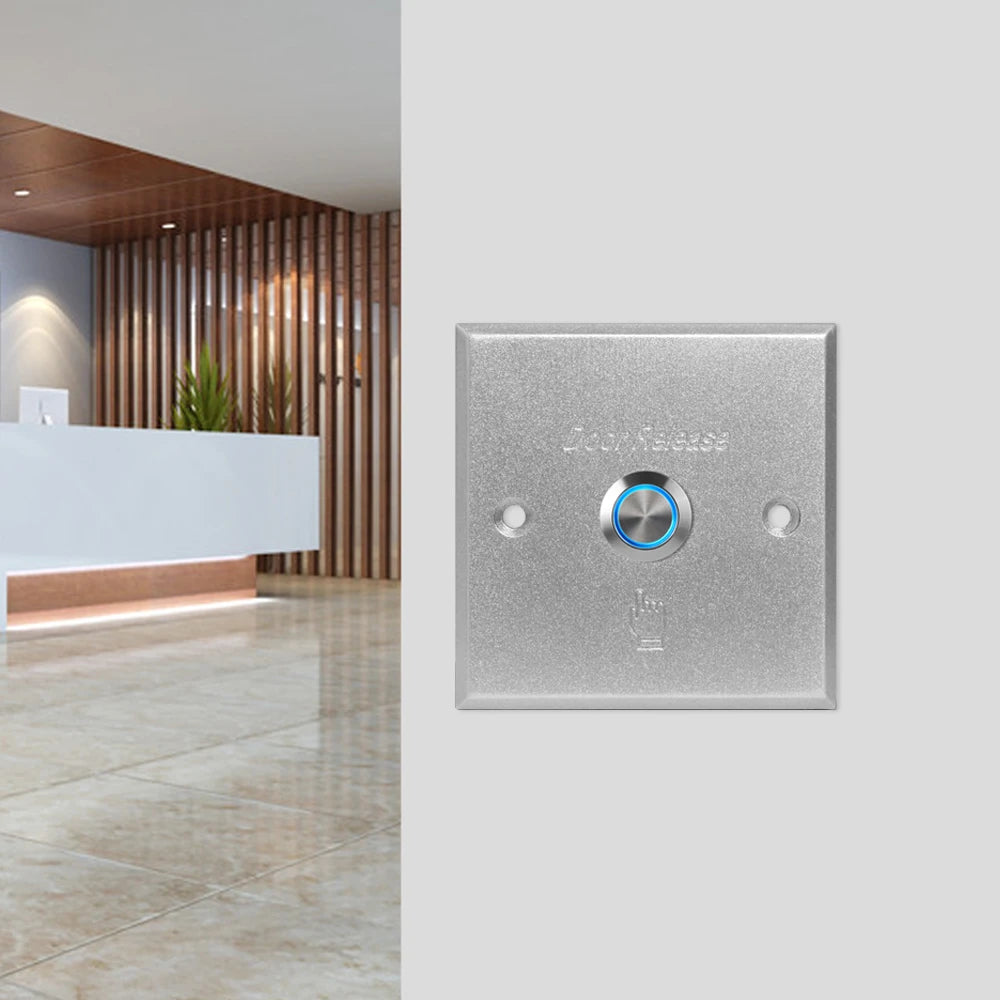 86*86mm Aluminum alloy Push Button Switch Exit Button Door release for door lock access control gate door opener for Home/office Vue