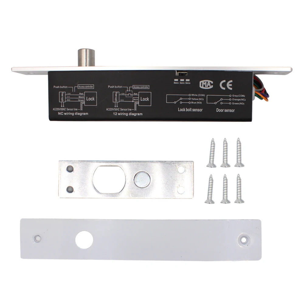 Electric Lock Magnetic Output with Time delay DC 12V Fail Safe fail Secure Bolt Mortise Door Lock NC/NO Electronic Door Lock Vue