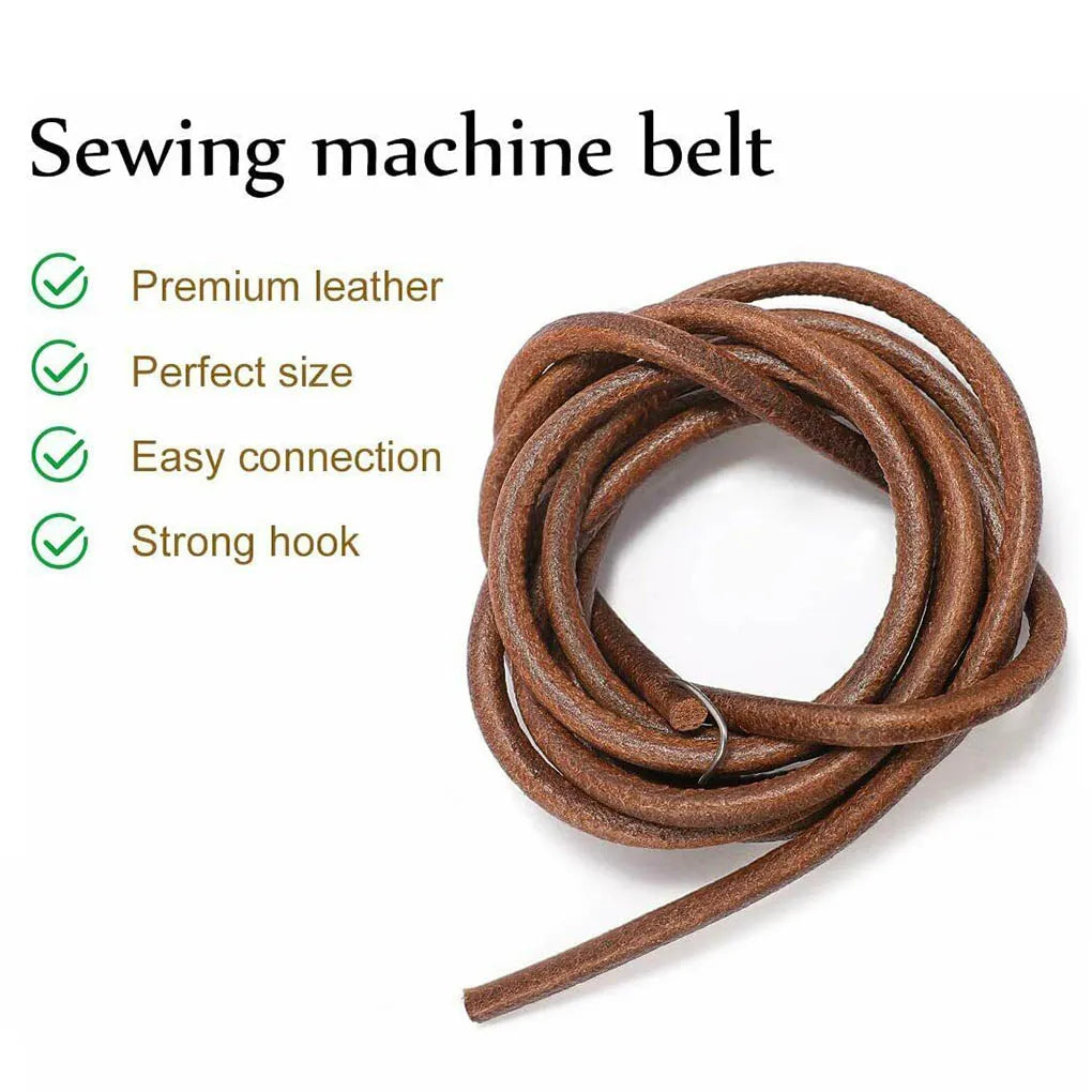 2pcs Sewing Belt Leather Leather Belt Treadle Parts 183cm With Hook For Singer Jones Sewing Machine Home Old Sewing Vue