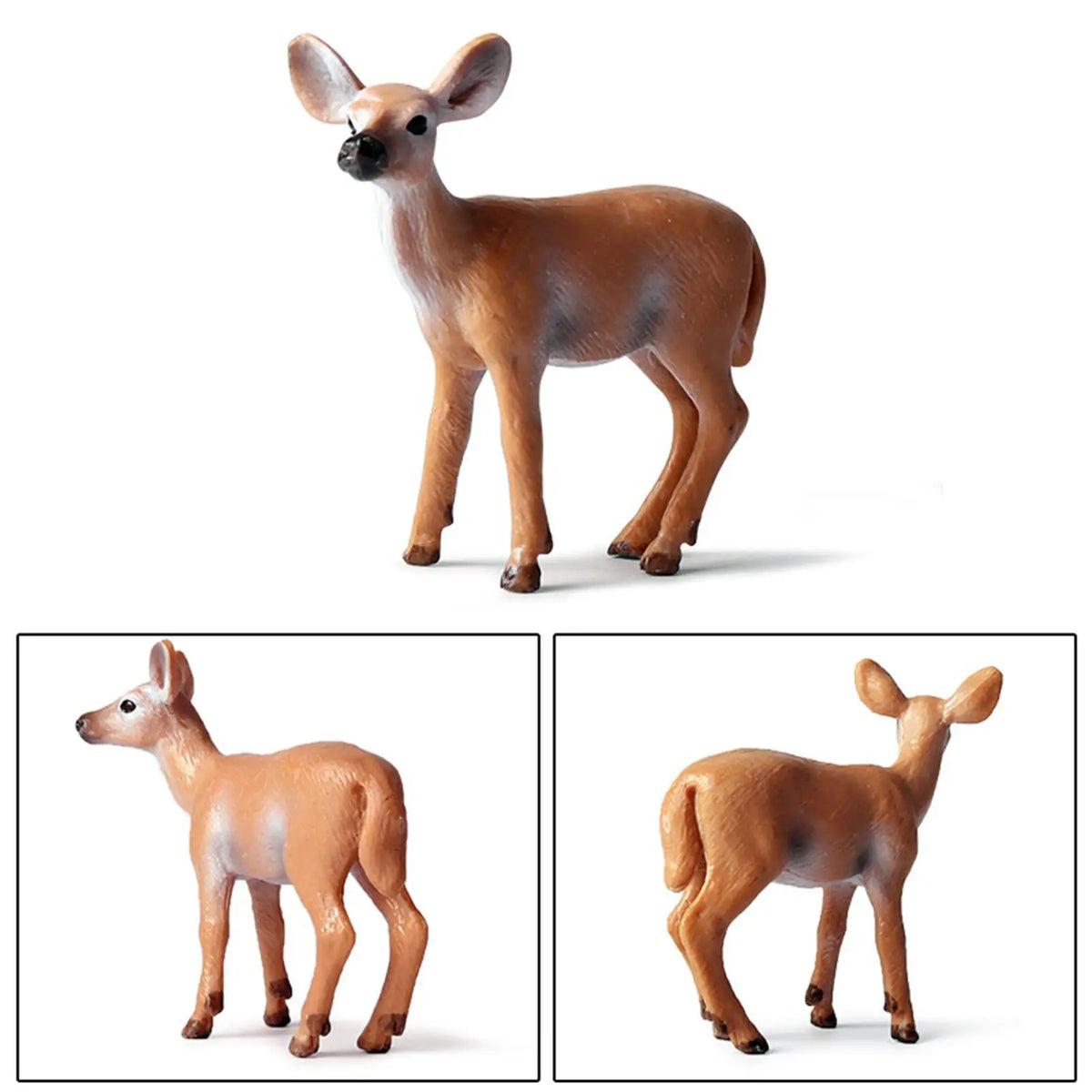 6PCS Christmas Simulation Elk Model Ornaments Washable Cartoon Animals Craft Ornaments Xmas Decor for Forest Party Decoration Vue