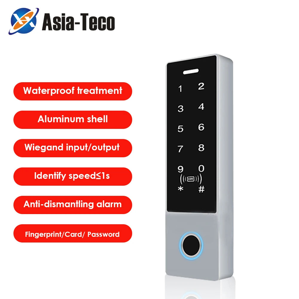 IP68 Waterproof New Metal Fingerprint Standalone Door Access Control System W/ 125Khz RFID Card Reader 2000 user Vue