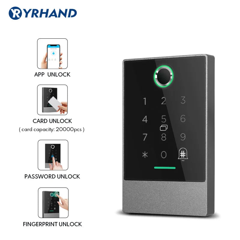 Smart Phone Bluetooth TTlock App Control Door Access Control System Fingerprint Card Reader Vue