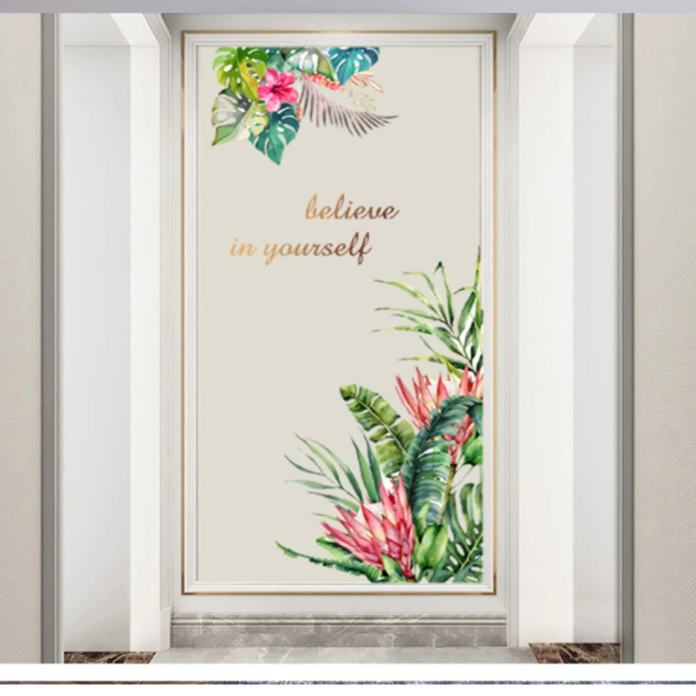 Creative English Flower Wall Sticker Living Room Decoration Room Background Wall Decoration Vue